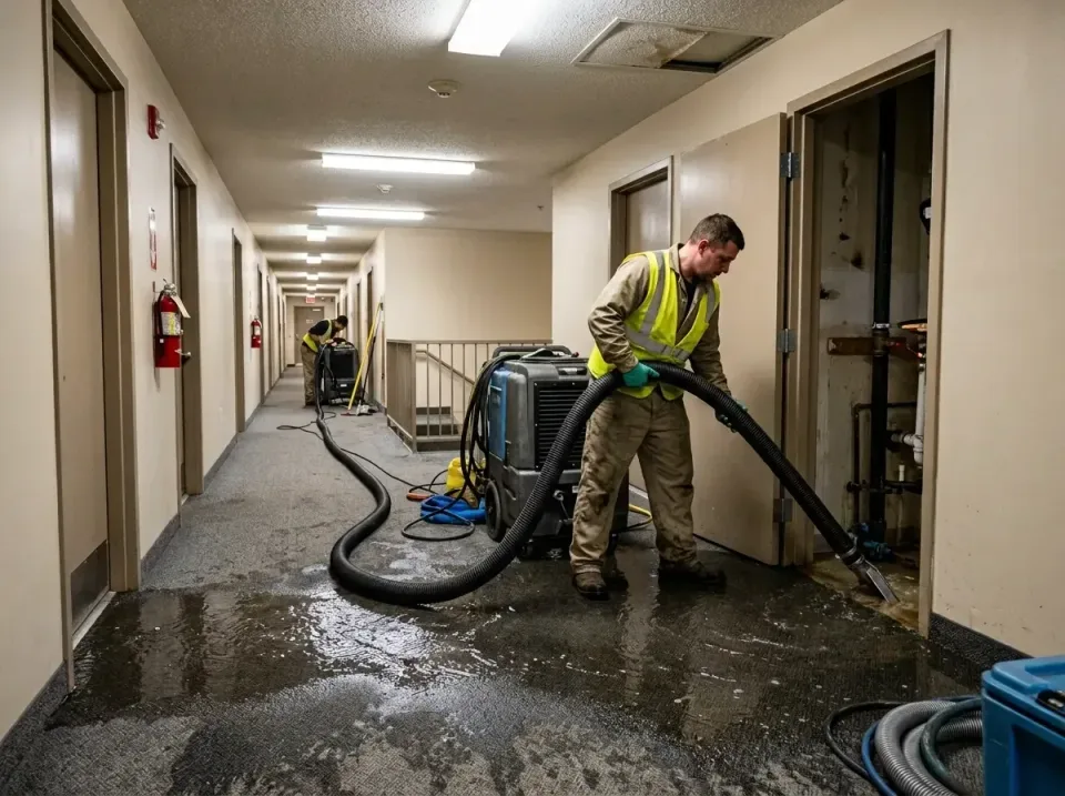 multi-unit-apartment-hallway-f-005 — frequently asked questions, Emergency Burst Pipe Water Extraction & Removal in Millstad…